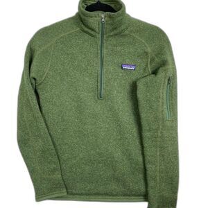 PATIGONIA KIDS SIZE MEDIUM GREEN PULL OVER 1/2 ZIP BETTER SWEATER WORN WEAR